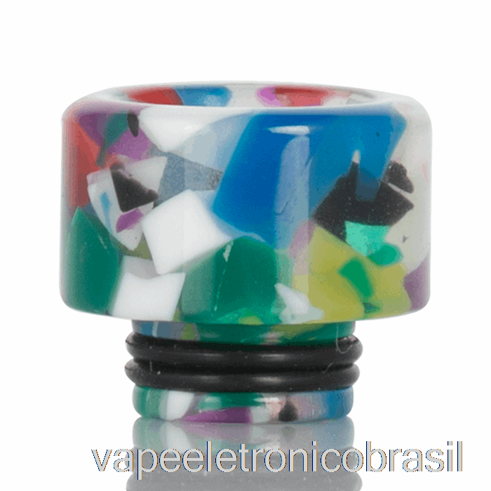 Vape Recarregável 510 Resina Widebore Ponta De Gotejamento Transparente Mosaico Arco-íris